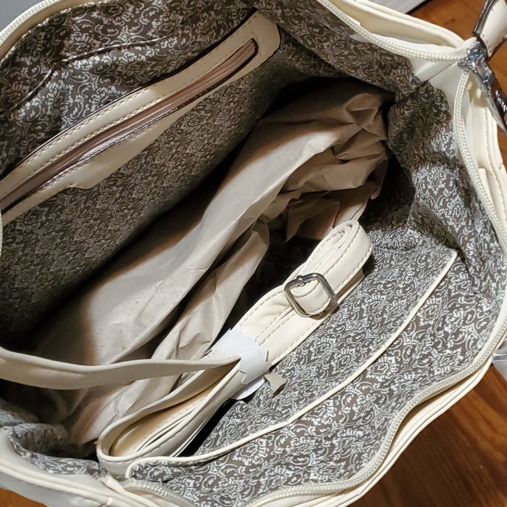 BRAND NEW Soft satchel, crossbody, tote -Off White - Picture 6 of 6